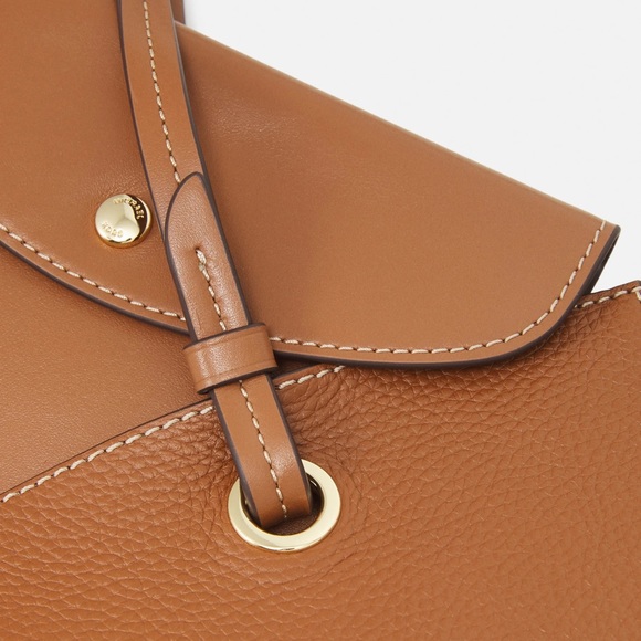 MICHAEL Michael Kors Luggage Brown Leather IZZY FAN TOTE SET Handbag Purse Tote - Picture 8 of 9